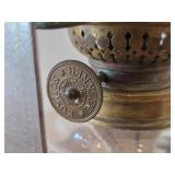 Vintage Brenner Kosmos 13 1/2" Wall Kerosene Lamp with Tall Glass Chimney