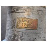 Vintage Tryg 14" Petrol / Kerosene Table Lamp with Metal Base and Tall Glass Chimney