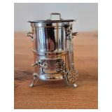2 1/2" 57-grams (total) Italian .800 Solid Silver Novelty Miniature Fryer with Accessories - Scoop, Spatula, Strainer and Lid