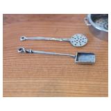 2 1/2" 57-grams (total) Italian .800 Solid Silver Novelty Miniature Fryer with Accessories - Scoop, Spatula, Strainer and Lid