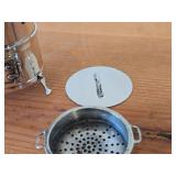 2 1/2" 57-grams (total) Italian .800 Solid Silver Novelty Miniature Fryer with Accessories - Scoop, Spatula, Strainer and Lid