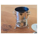 2 1/2" 57-grams (total) Italian .800 Solid Silver Novelty Miniature Fryer with Accessories - Scoop, Spatula, Strainer and Lid