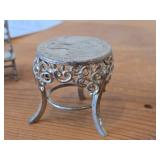 88-grams (total) Sterling Silver Miniature Collectibles - Coin-Top Patio Table, Rocking Chair and (2) Dining Side Chairs