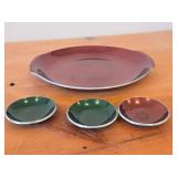 9-1/2" Dinner Plate and (3) 3"D Plates by Olden (Norway)