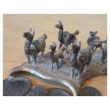 168-grams (total) Llama theme Peruvian Silver Figurine mounted on Coins