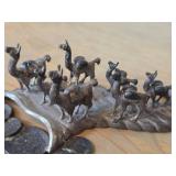168-grams (total) Llama theme Peruvian Silver Figurine mounted on Coins