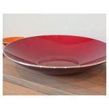 Lot of (5) Enameled Aluminum Housewares by Emalox (Norway) - 12-1/4" Plates (x2), Candleholder, 4" Bowl and 11" Serving Bowl