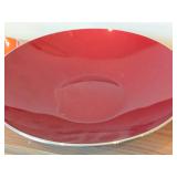 Lot of (5) Enameled Aluminum Housewares by Emalox (Norway) - 12-1/4" Plates (x2), Candleholder, 4" Bowl and 11" Serving Bowl
