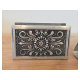 Lot of (2) Vintage Pewter Napkin Holders (Norway)