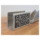 Lot of (2) Vintage Pewter Napkin Holders (Norway)