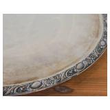 Vintage 1921 W.M. Rogers & Son Victorian Rose 11 1/4" 895-grams (total) Silverplate Serving Plate
