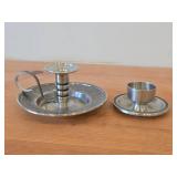 Lot of (2) Vintage Pewter Candleholders (Norway)