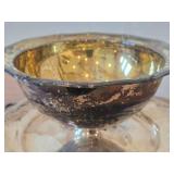 Vintage 465-grams (total) Silverplated Serving Bowl with Attached Plate