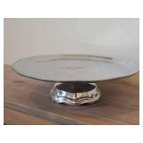 Vintage Wilton Armetale 11 1/2" Pewter Cake Plate with Pedestal Stand / Queen Anne design