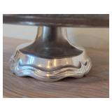 Vintage Wilton Armetale 11 1/2" Pewter Cake Plate with Pedestal Stand / Queen Anne design