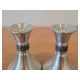 Lot of (2) Vintage Pewter Matching Candleholders (Norway)