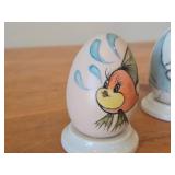 Lot of (2) 4" Disney theme Hand-painted Ceramic Collectible Eggs