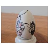 Lot of (2) 4" Disney theme Hand-painted Ceramic Collectible Eggs