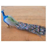 Lot of (2) Peacock theme Handcrafted Hand-painted Table Statues