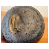 Handmade Reticulated Black Clay Pottery 4" x 5"