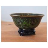 Chinese Cloisonne Enameled Bowl 3" x 6 3/4"