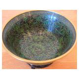 Chinese Cloisonne Enameled Bowl 3" x 6 3/4"