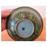 Chinese Cloisonne Enameled Bowl 3" x 6 3/4"