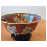 Chinese Cloisonne Enameled Bowl 3 1/4" x 8"