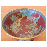 Chinese Cloisonne Enameled Bowl 3 1/4" x 8"