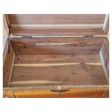 Vintage Pilgrim Village theme Carved Wooden Trinket / Jewelry Box with Latch Closure 11" x 6" x 4"