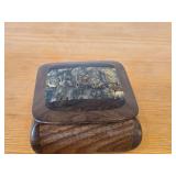 Keepsake Box - Walnut/Zucatti/Buckeye Burl Wood 4 1/2" x 4 1/2" x 2"