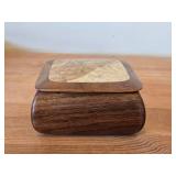 Keepsake Box - Walnut/Black Ash Wood 4 1/2" x 4 1/2" x 2"