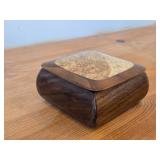Keepsake Box - Walnut/Black Ash Wood 4 1/2" x 4 1/2" x 2"