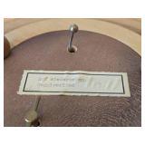 Vintage Hand carved Wood Pedestal Plate Music Box Featuring the Song Auf Wiedersehen Weggiserlied (Switzerland) 12" x 2 1/2"