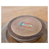 Vintage Hand carved Wood Pedestal Plate Music Box Featuring the Song Weggiserlied Schweizerlandler (Switzerland) 11" x 2 1/4"