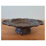 Vintage Hand carved Wood Pedestal Plate Music Box Featuring the Song Nach Regen Scheint Sonne Weggiserlied (Switzerland) 12" x 8" x 3 1/2"