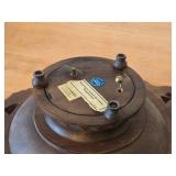 Vintage Hand carved Wood Pedestal Plate Music Box Featuring the Song Nach Regen Scheint Sonne Weggiserlied (Switzerland) 12" x 8" x 3 1/2"