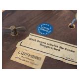 Vintage Hand carved Wood Pedestal Plate Music Box Featuring the Song Nach Regen Scheint Sonne Weggiserlied (Switzerland) 12" x 8" x 3 1/2"