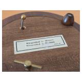 Vintage Hand carved Wood Pedestal Plate Music Box Featuring the Song Wiegenlied V. Mozart / Wiegenlied V. Brahms (Switzerland) 12" x 10" x 3 1/4"