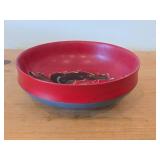 Lot of (3) Vintage Hand painted Wooden Bowls / Norwegian Rosemaling Folk Art style / 8-1/2"Dx2-1/2", 8-1/4"x2-3/4", 4-1/2"x1-1/4"