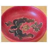 Lot of (3) Vintage Hand painted Wooden Bowls / Norwegian Rosemaling Folk Art style / 8-1/2"Dx2-1/2", 8-1/4"x2-3/4", 4-1/2"x1-1/4"