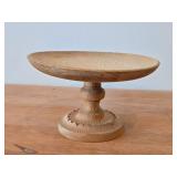 Hand-turned Wooden Pedestal Cake Stand / Norwegian style / 8 1/2" x 5"