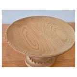 Hand-turned Wooden Pedestal Cake Stand / Norwegian style / 8 1/2" x 5"