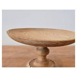 Hand-turned Wooden Pedestal Cake Stand / Norwegian style / 8 1/2" x 5"