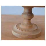Hand-turned Wooden Pedestal Cake Stand / Norwegian style / 8 1/2" x 5"