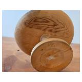 Hand-turned Wooden Pedestal Cake Stand / Norwegian style / 8 1/2" x 5"