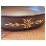 Hand painted Swiss Plate 6-1/2", Hand-carved Wood Plates (x2) 11-1/2" and 12", Wood Bowl with Carved Floral Design 6-1/2"x1-1/2"