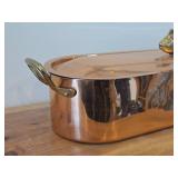 Vintage Copper Fish Poacher with Brass Handles 20" x 6 1/4" x 5 1/2"