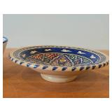 Lot of (2) Hand painted Ceramic Bowls 9"Dx2-1/4", 10-1/2"x3-1/4"