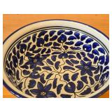 Lot of (2) Hand painted Ceramic Bowls 9"Dx2-1/4", 10-1/2"x3-1/4"